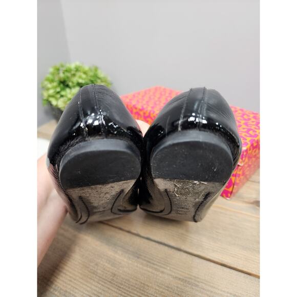 Tory Burch Black Patent Leather Caroline Ballet Flats Size 8.5 - Picture 11 of 15